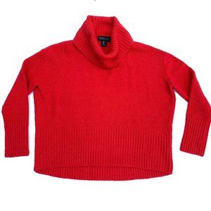 Rachel Zoe Red Boucle Turtleneck Sweater